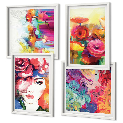 Galleria a parete Ritratto di fiori dai colori intensi