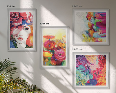 Galleria a parete Ritratto di fiori dai colori intensi