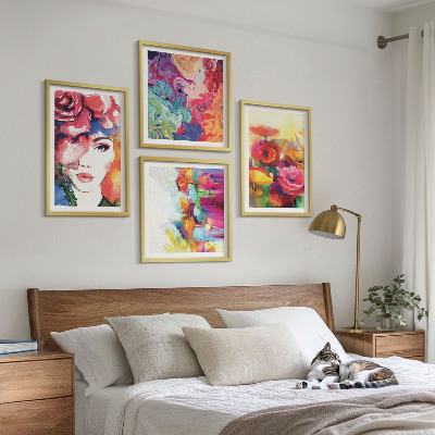 Galleria a parete Ritratto di fiori dai colori intensi