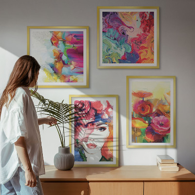 Galleria a parete Ritratto di fiori dai colori intensi