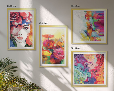 Galleria a parete Ritratto di fiori dai colori intensi