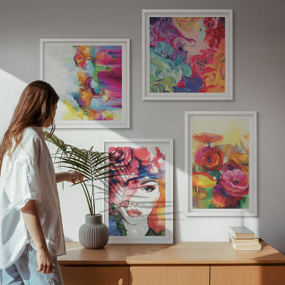 Galleria a parete Ritratto di fiori dai colori intensi