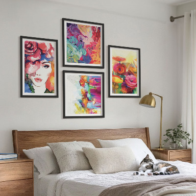 Galleria a parete Ritratto di fiori dai colori intensi
