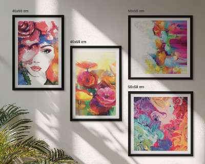 Galleria a parete Ritratto di fiori dai colori intensi