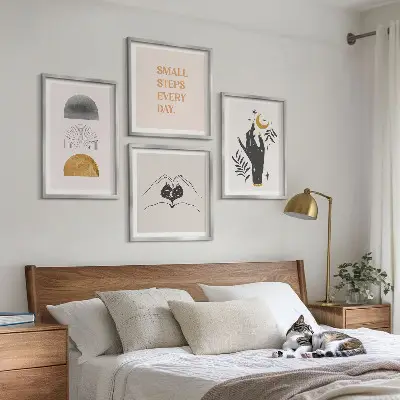 Illustrazioni minimaliste in stile boho con cornice polittico