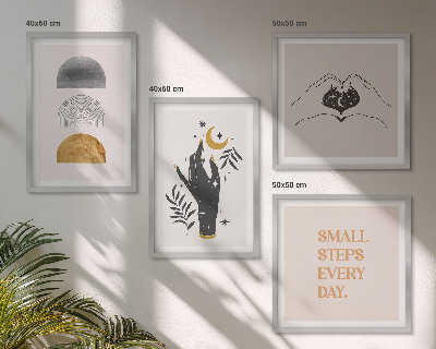 Polittico con cornice Illustrazioni minimaliste in stile boho