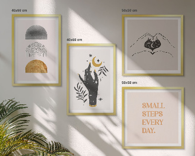 Polittico con cornice Illustrazioni minimaliste in stile boho
