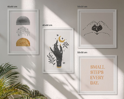 Polittico con cornice Illustrazioni minimaliste in stile boho
