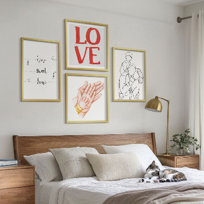 Polittico con cornice Illustrazioni di famiglia, cartelli per la casa