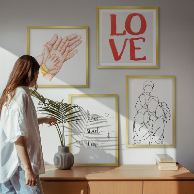 Polittico con cornice Illustrazioni di famiglia, cartelli per la casa