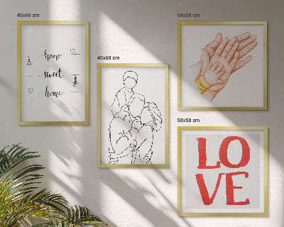 Polittico con cornice Illustrazioni di famiglia, cartelli per la casa