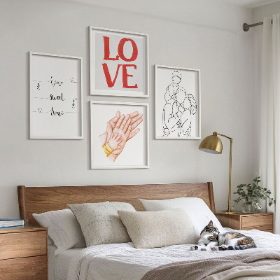 Polittico con cornice Illustrazioni di famiglia, cartelli per la casa