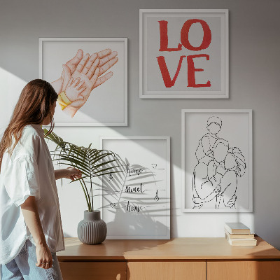 Polittico con cornice Illustrazioni di famiglia, cartelli per la casa