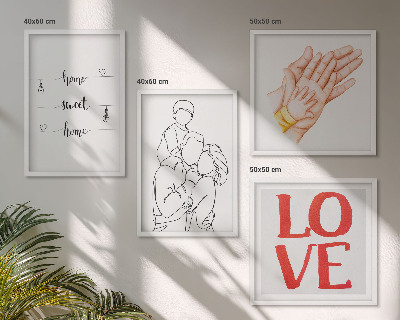Polittico con cornice Illustrazioni di famiglia, cartelli per la casa
