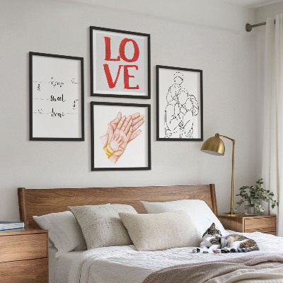 Polittico con cornice Illustrazioni di famiglia, cartelli per la casa