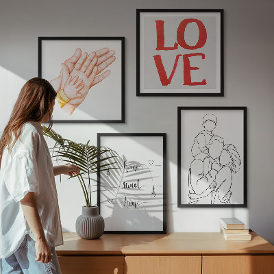 Polittico con cornice Illustrazioni di famiglia, cartelli per la casa