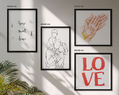 Polittico con cornice Illustrazioni di famiglia, cartelli per la casa