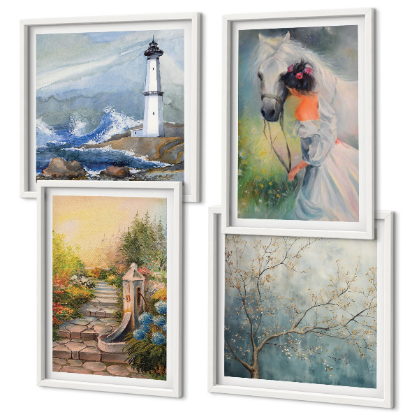 Galleria a parete Faro Paesaggio Ragazza Cavallo