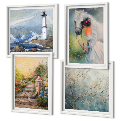 Galleria a parete Faro Paesaggio Ragazza Cavallo