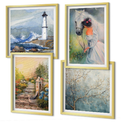 Galleria a parete Faro Paesaggio Ragazza Cavallo