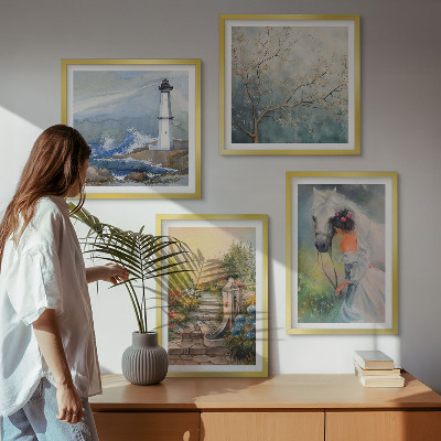 Galleria a parete Faro Paesaggio Ragazza Cavallo