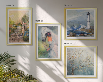 Galleria a parete Faro Paesaggio Ragazza Cavallo