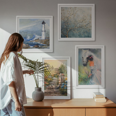Galleria a parete Faro Paesaggio Ragazza Cavallo