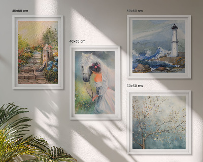 Galleria a parete Faro Paesaggio Ragazza Cavallo
