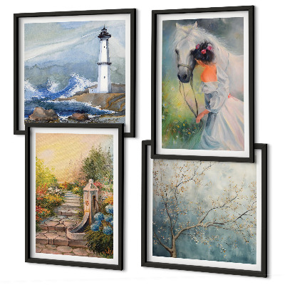 Galleria a parete Faro Paesaggio Ragazza Cavallo