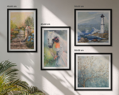 Galleria a parete Faro Paesaggio Ragazza Cavallo