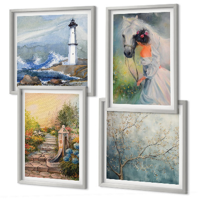 Galleria a parete Faro Paesaggio Ragazza Cavallo