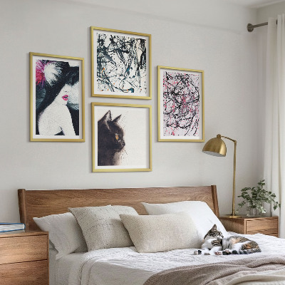 Polittico con cornice Motivi astratti di pittura per gatti