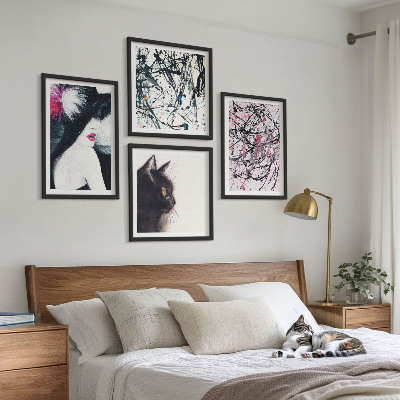 Polittico con cornice Motivi astratti di pittura per gatti