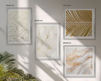 Galleria a parete con motivi a foglia in marmo astratto
