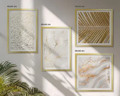 Galleria a parete con motivi a foglia in marmo astratto