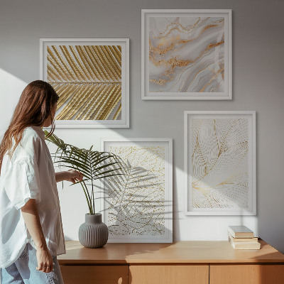 Galleria a parete Motivi a foglia marmo astratto