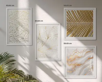 Galleria a parete con motivi a foglia in marmo astratto