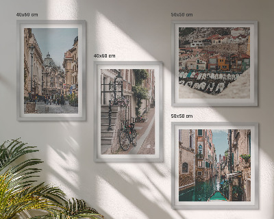 Composizione di 4 quadri Le affascinanti vie delle città portuali