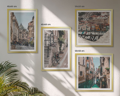 Composizione di 4 quadri Le affascinanti vie delle città portuali