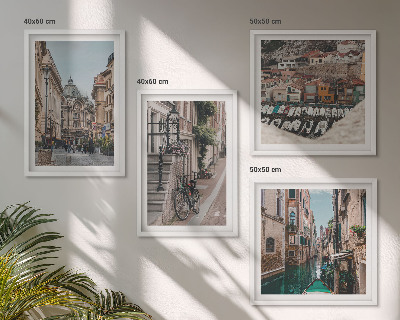 Composizione di 4 quadri Le affascinanti vie delle città portuali