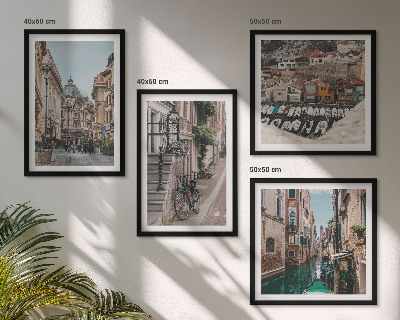 Composizione di 4 quadri Le affascinanti vie delle città portuali