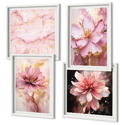 Galleria a parete Composizioni floreali di rose bianche