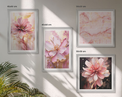 Galleria a parete Composizioni floreali di rose bianche