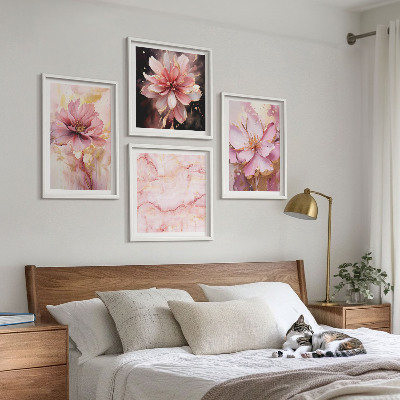 Galleria a parete Composizioni floreali di rose bianche