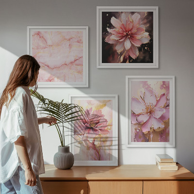 Galleria a parete Composizioni floreali di rose bianche