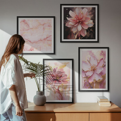 Galleria a parete Composizioni floreali di rose bianche