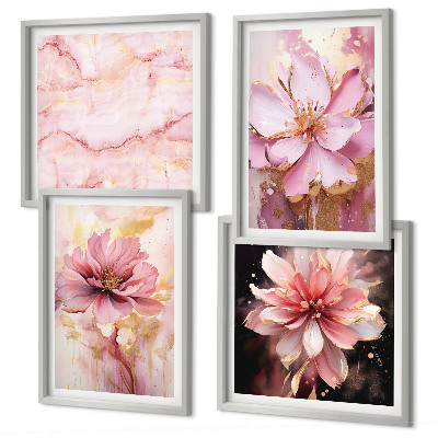 Galleria a parete Composizioni floreali di rose bianche