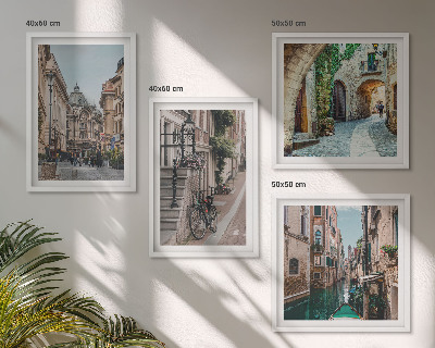 Composizione di 4 quadri strade veneziane, architettura dell'acqua