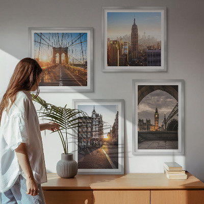 Polittico con cornice Set di dipinti con vedute di Londra