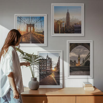 Polittico con cornice Set di dipinti con vedute di Londra